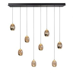 Highlight Hanglamp Golden Egg 8-Lichts Zwart/Goud
