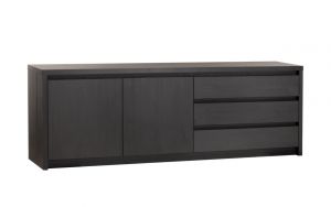 Dressoir Mancinio Groot 2D/3L Lamulux Noir H80xB242xD45 cm