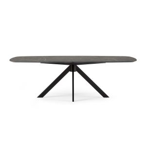 Eettafel Table+ Blad: 454.240110U.H07 Deens Ovaal 65° Verj. HPL Arpa 3482 Urban Samas MDF Zw