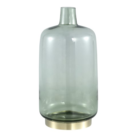 PTMD Jaira Green glass vase gold base round L