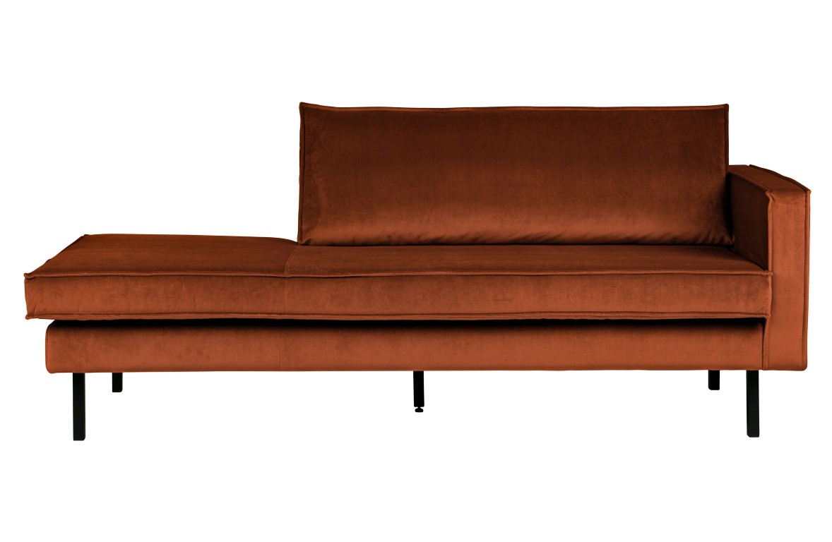 BePureHome Daybed Rodeo Right Velvet Roest
