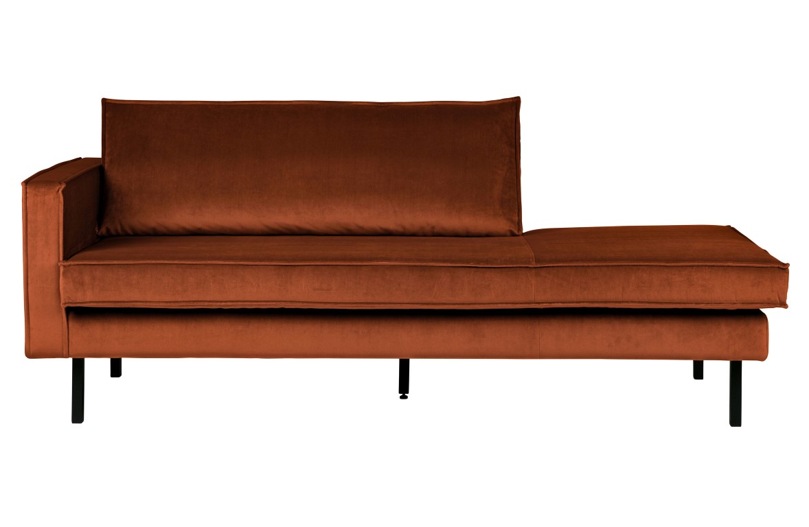BePureHome Daybed Rodeo Left Velvet Roest